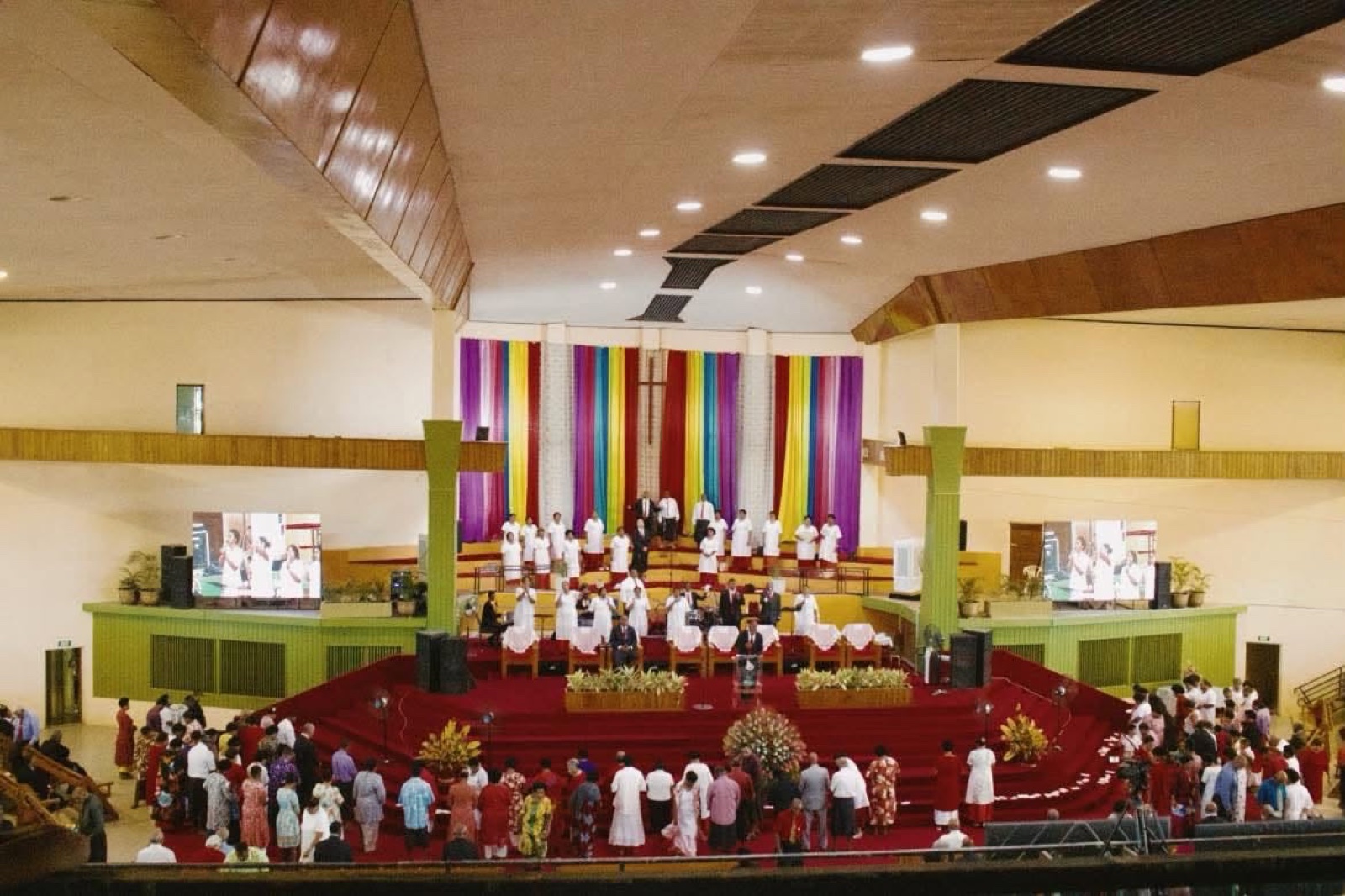 The Mount Zion Cathedral sanctuary during a church service